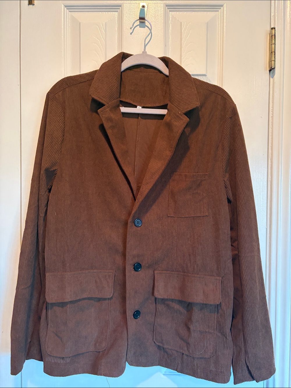 Men’s Brown Lightweight Corduroy Blazer Jacket – Medium